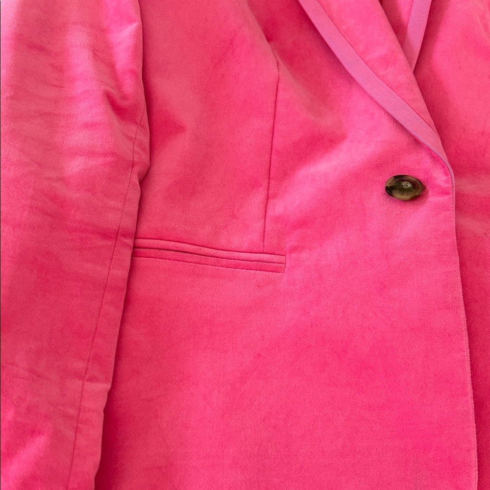 JCrew Velvet One-Button Blazer Brilliant Berry - Picture 4 of 6